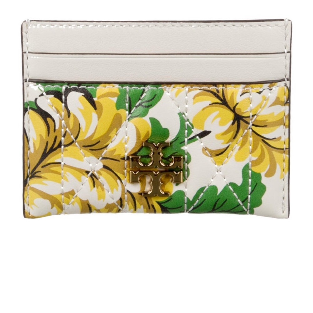 Tory Burch Yellow and Green Floral Card Holder